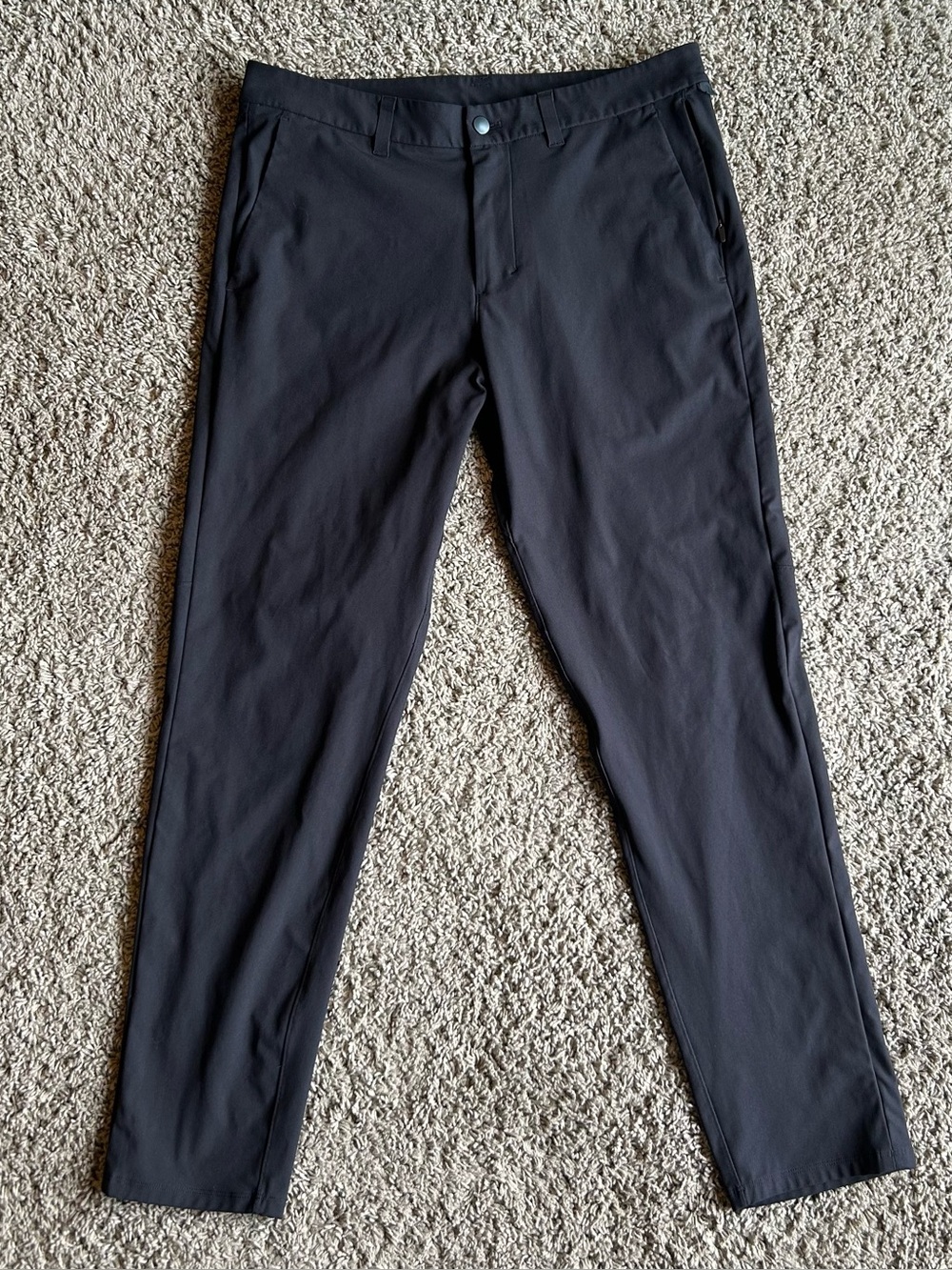 Lululemon ABC Pants Mens 34x30 Black Classic Casual Warpstreme 5 Pocket Chino